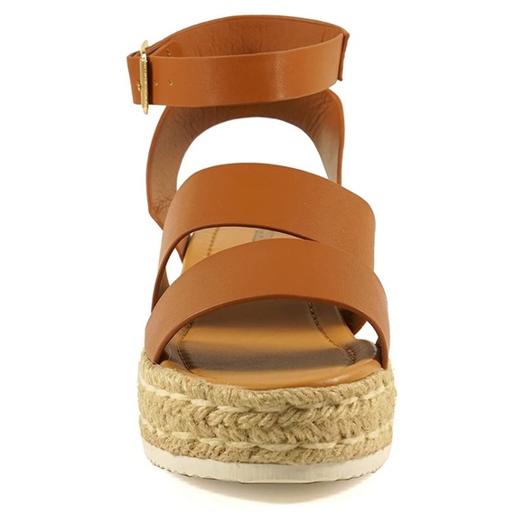 Ankle Strap Jute Woven Platform Wedge Open Toe Sandals NWT - Picture 3 of 5